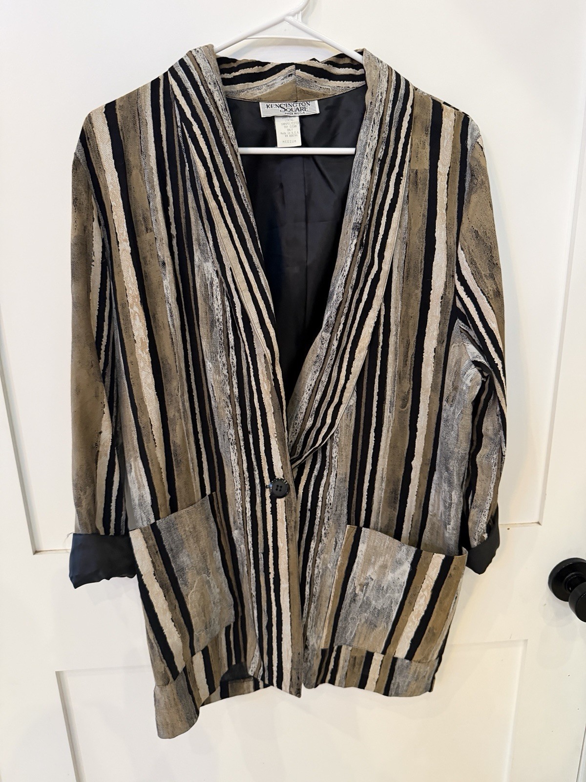 Vtg Kensington Square Blazer M Wearable Art 80s 90s