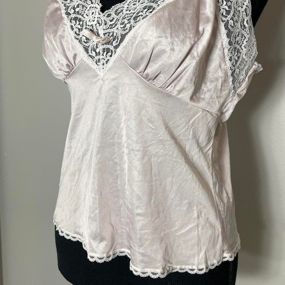lilac/pinkish purple lace cami top vintage made in usa