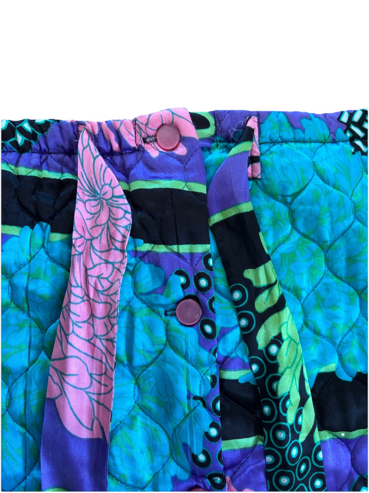 quilted 1970s maxi skirt 36” waist Colorful Floral JCPenny Large
