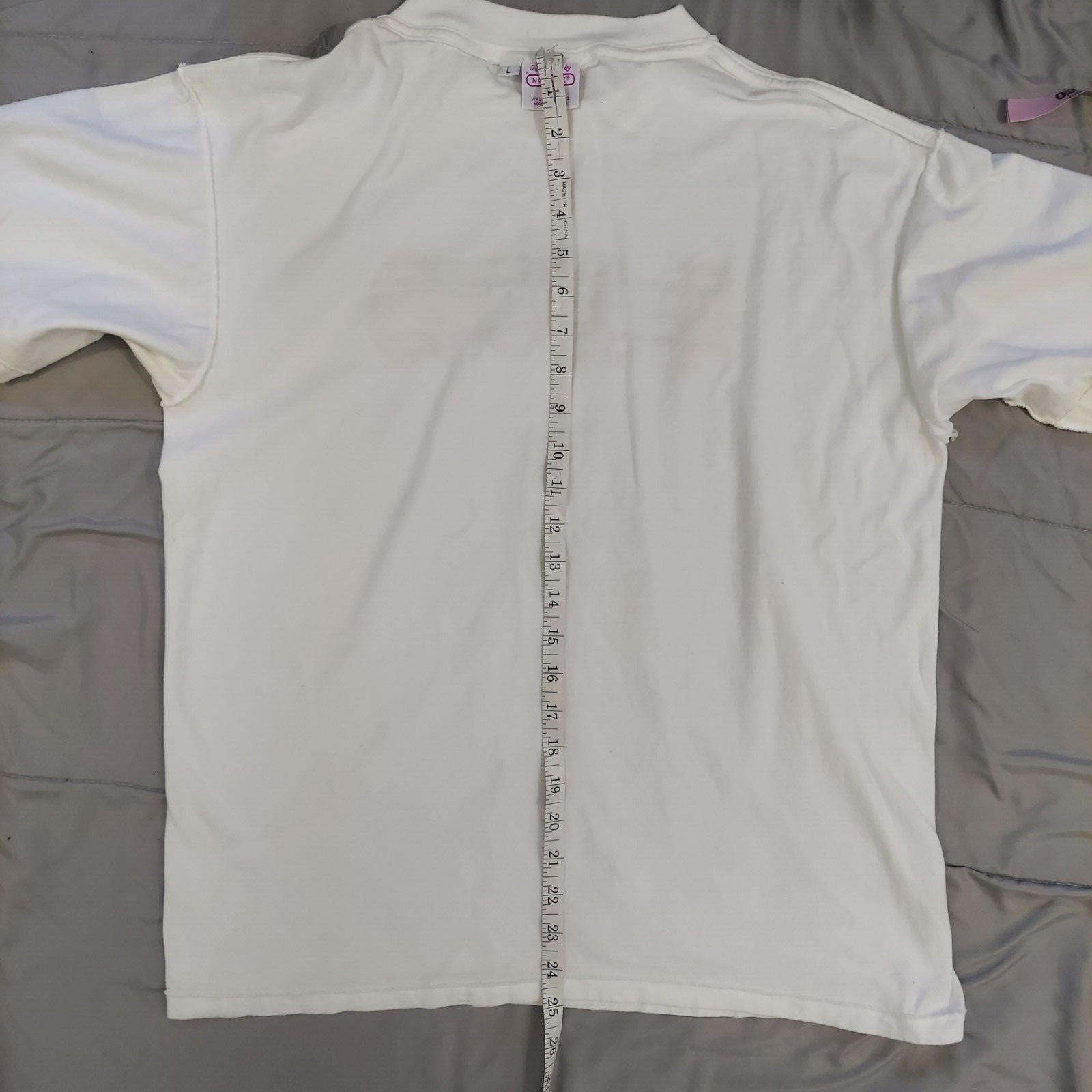 Vintage 90s Discoveries By Natalie Embroidered Golf T-Shirt White Gold USA L