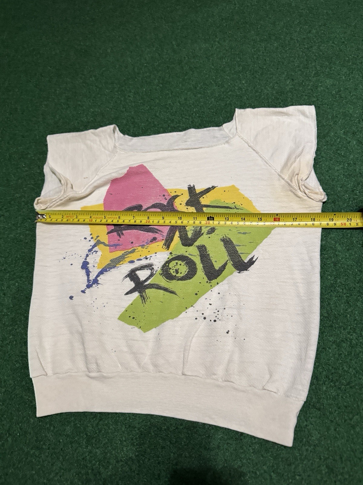 Rock N Roll Vintage Sweatshirt Sleeveless Grunge 70s 80s XS 18×20 True Vintage