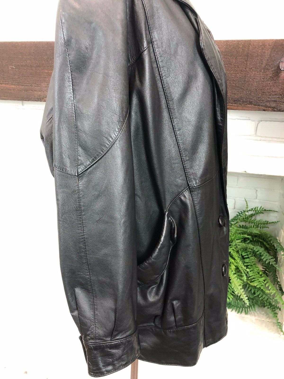 Vintage Wilson Black Leather Jacket Size M Removable Thinsulate Lining