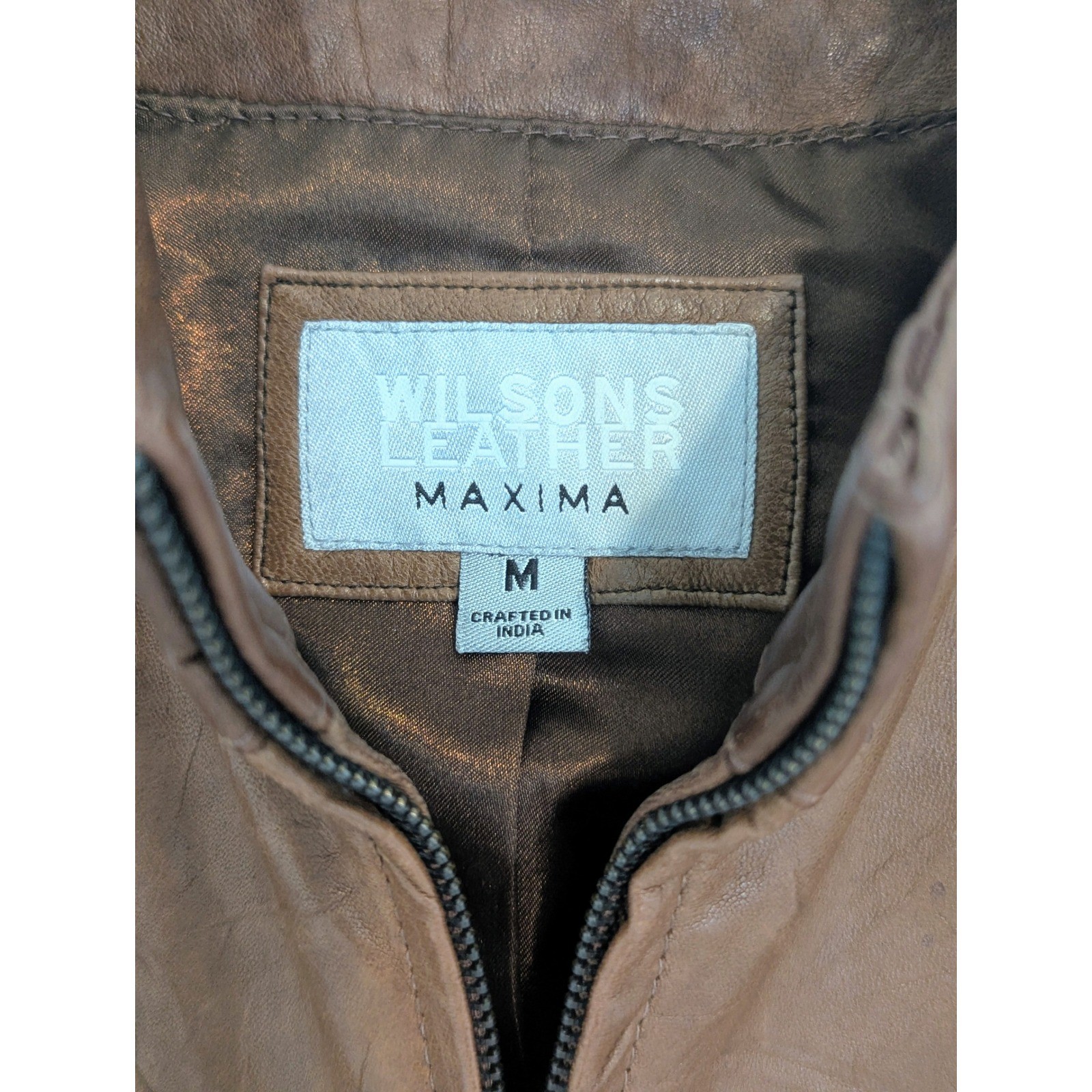 VTG Wilsons Leather Maxima Jacket Women’s Size Medium Brown Bomber Coat 90s GUC