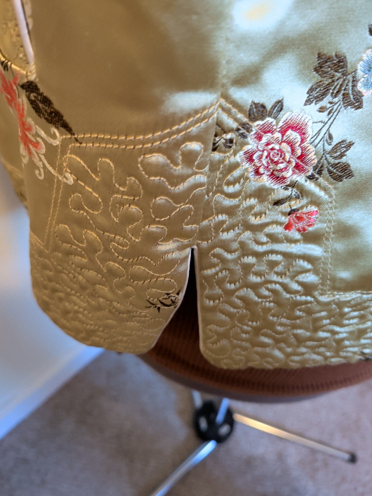 Vintage Reversible Gold/Cream Brocade Asian Style Blazer Evening 36