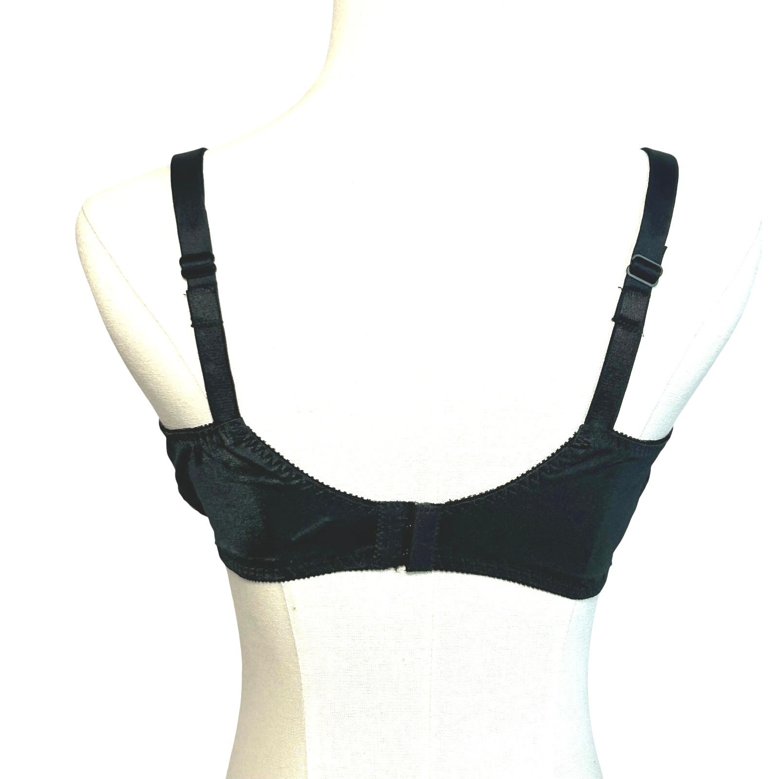 VTG 90s Bestform Black Lace Bullet Bra 38DD Retro Pinup Mid-Century
