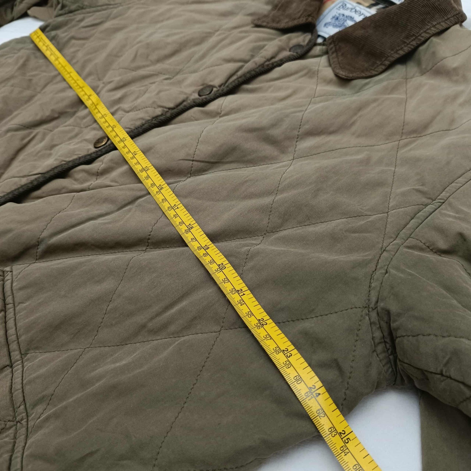 Burberry Vintage Quilted Women Jacket Nova Check Lining Khaki Size 36 US 46 EU
