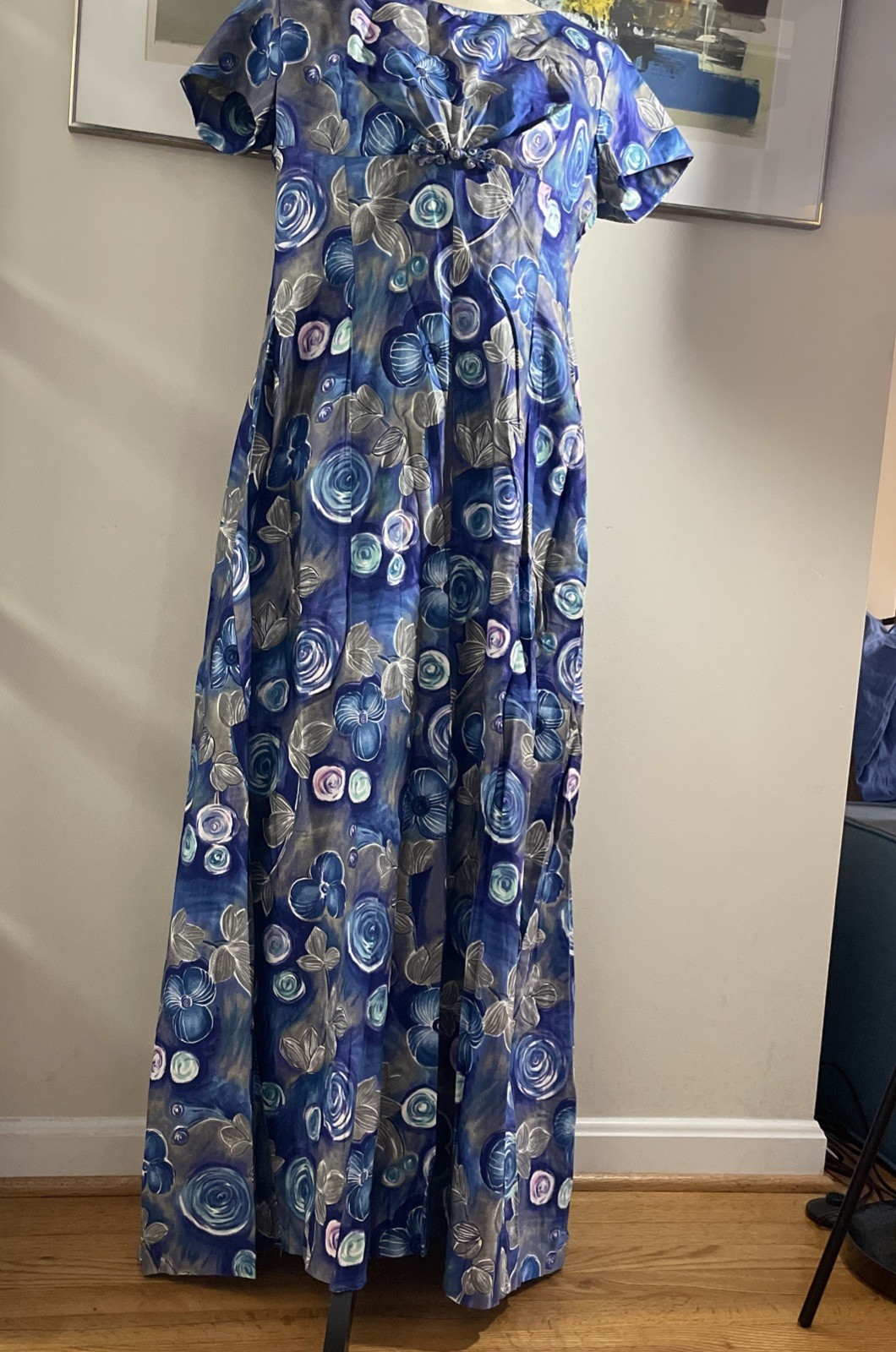 VTG Nani Of Hawaii Blue, Purple Floral Dress M Never Worn