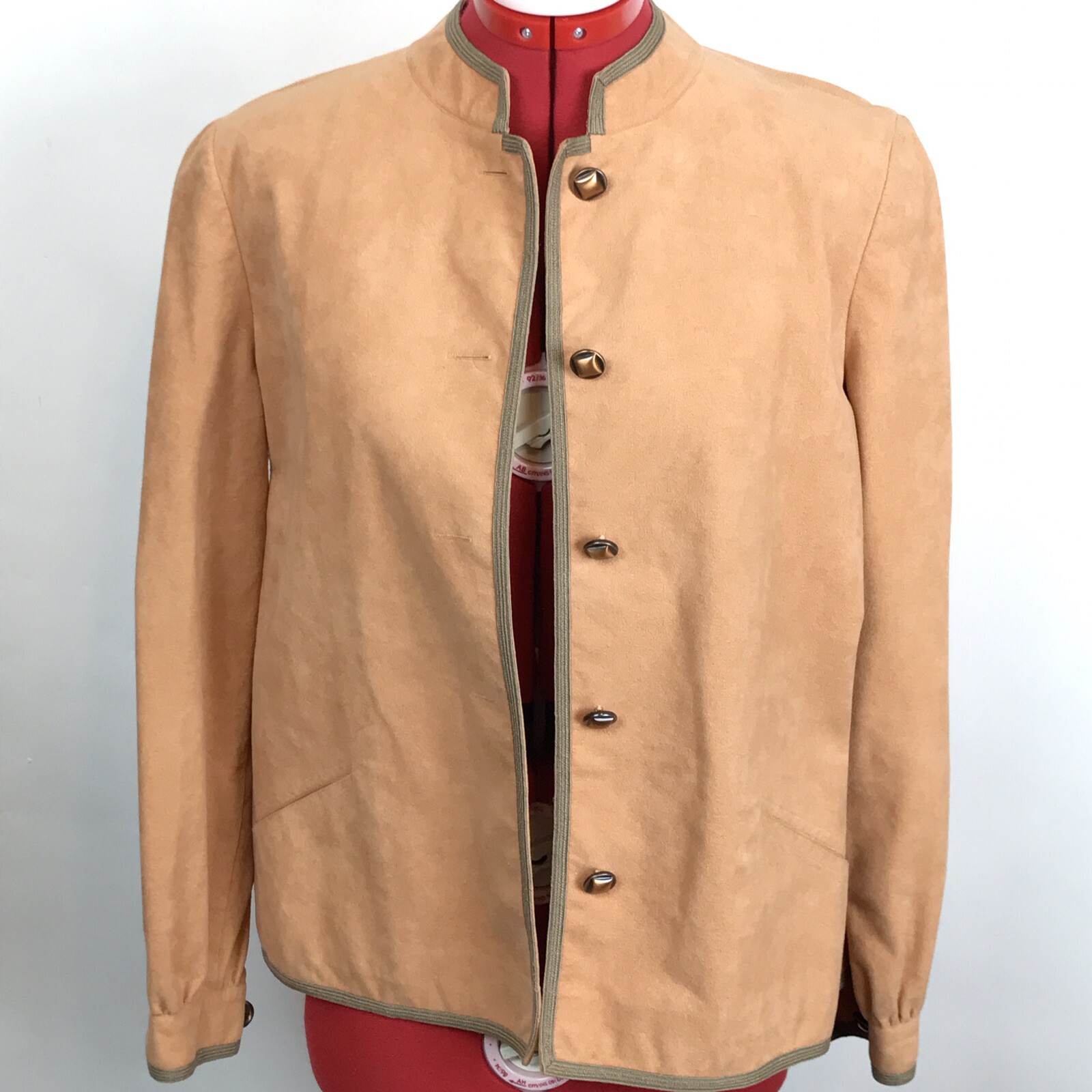 Vintage Retro 70s Mollie Parnis Ultra Suede Jacket Skinner Carmel Brown MEDIUM