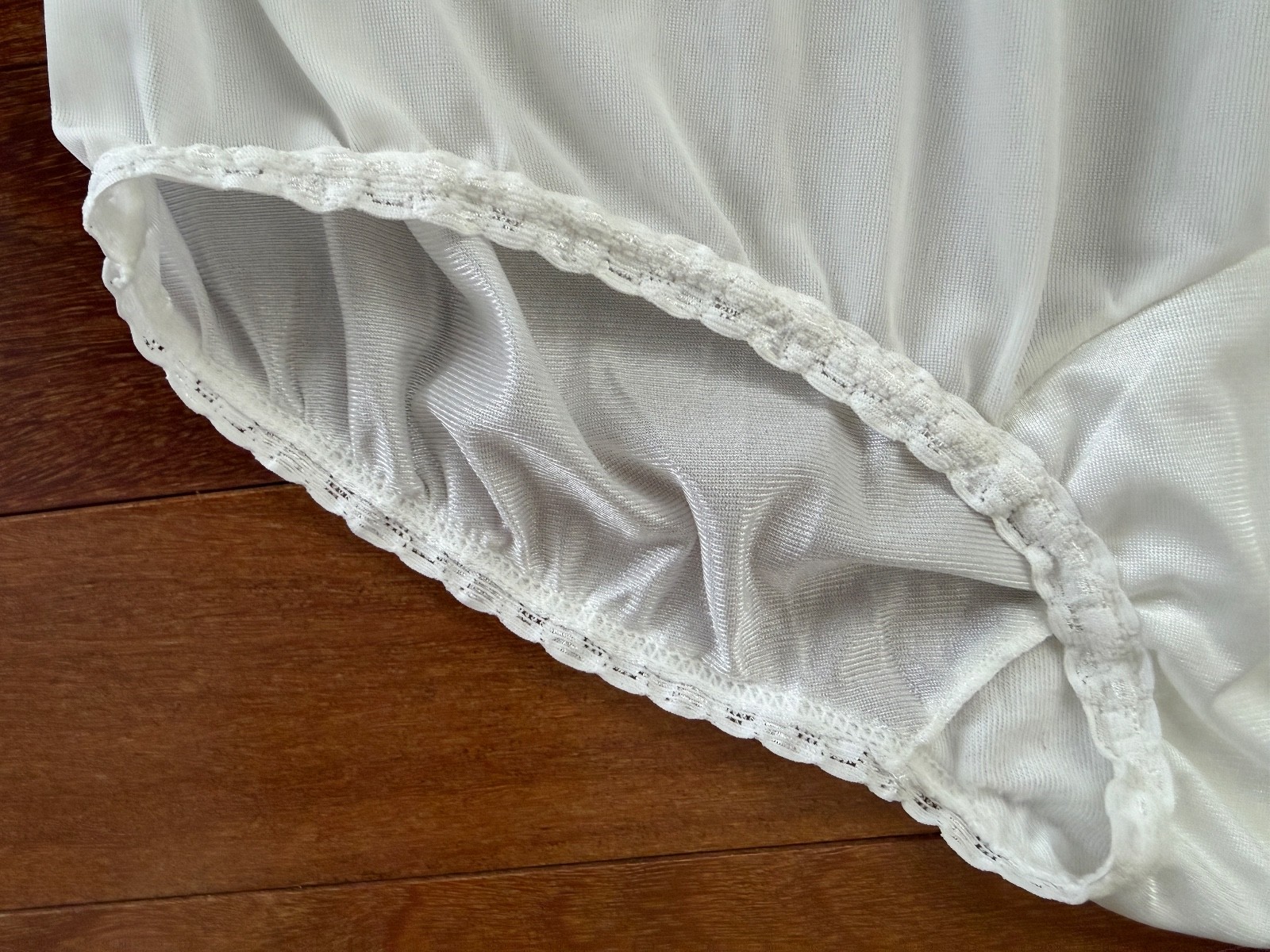 Vintage ROSE Brand High Waist Granny Panties Ivory Nylon Lace Sz 10 NOS 3 Pair
