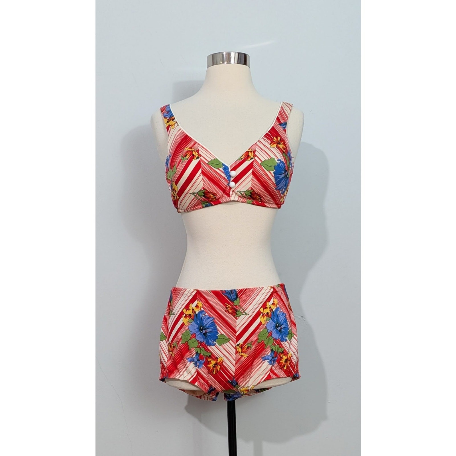 60s/70s Floral Bikini Set