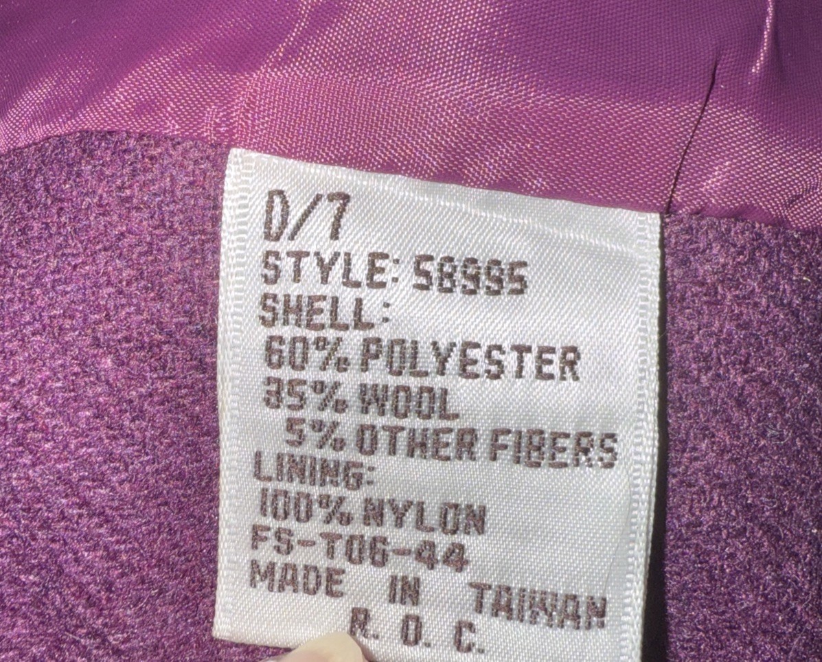 Classic Fashions Vintage Womens Purple Blazer Jacket One Button Closure Size 12