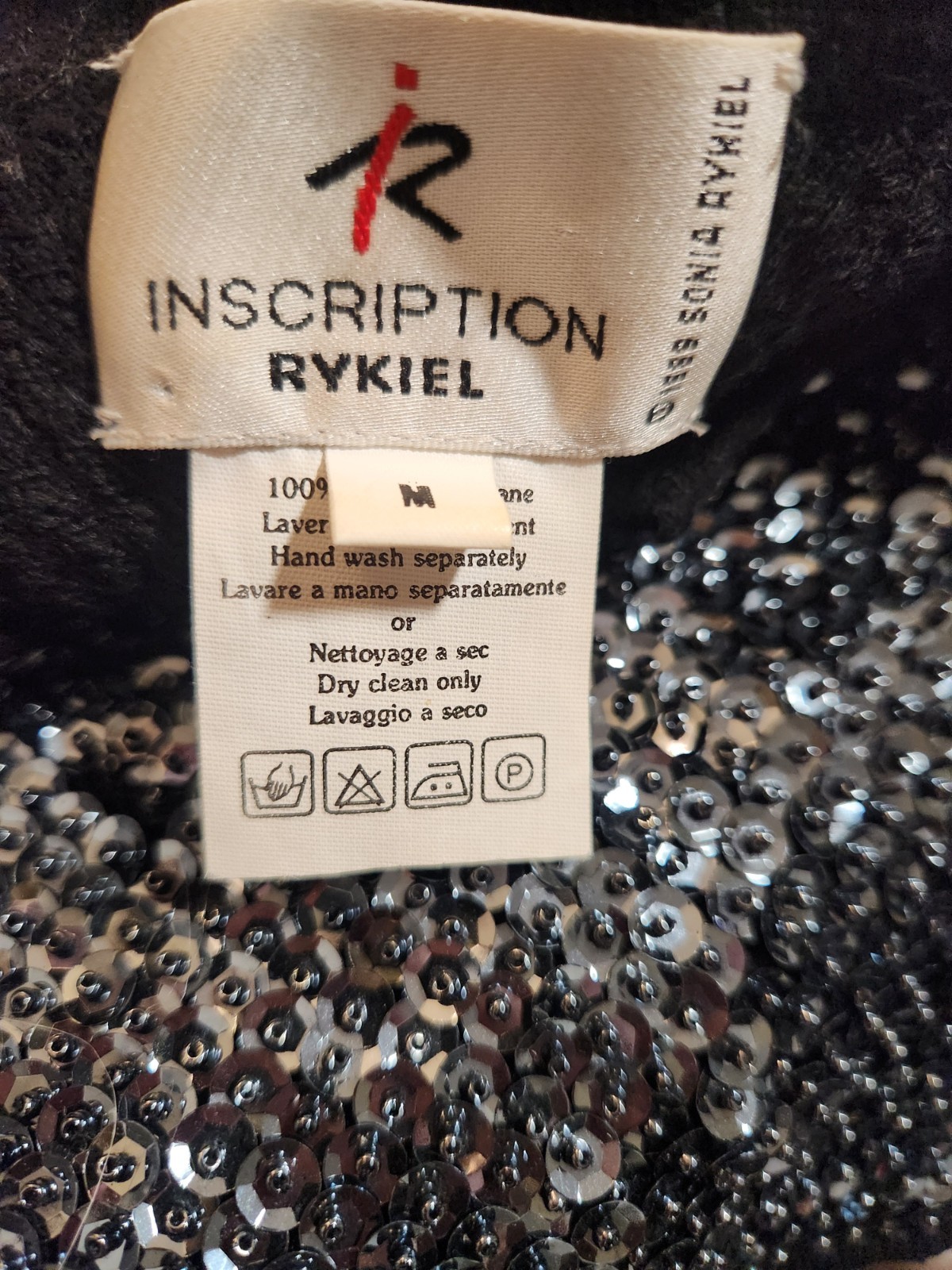 Sonia Rykiel vintage Top, Black Sequined Palettes . 70’s, 80’s Glam. Disco!
