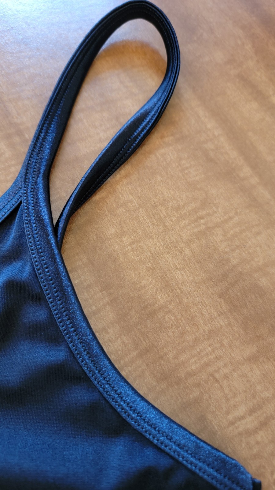 Vanity Fair Black Full Slip V-Neck Stretch Satin Trim & Straps Size 18 36/42
