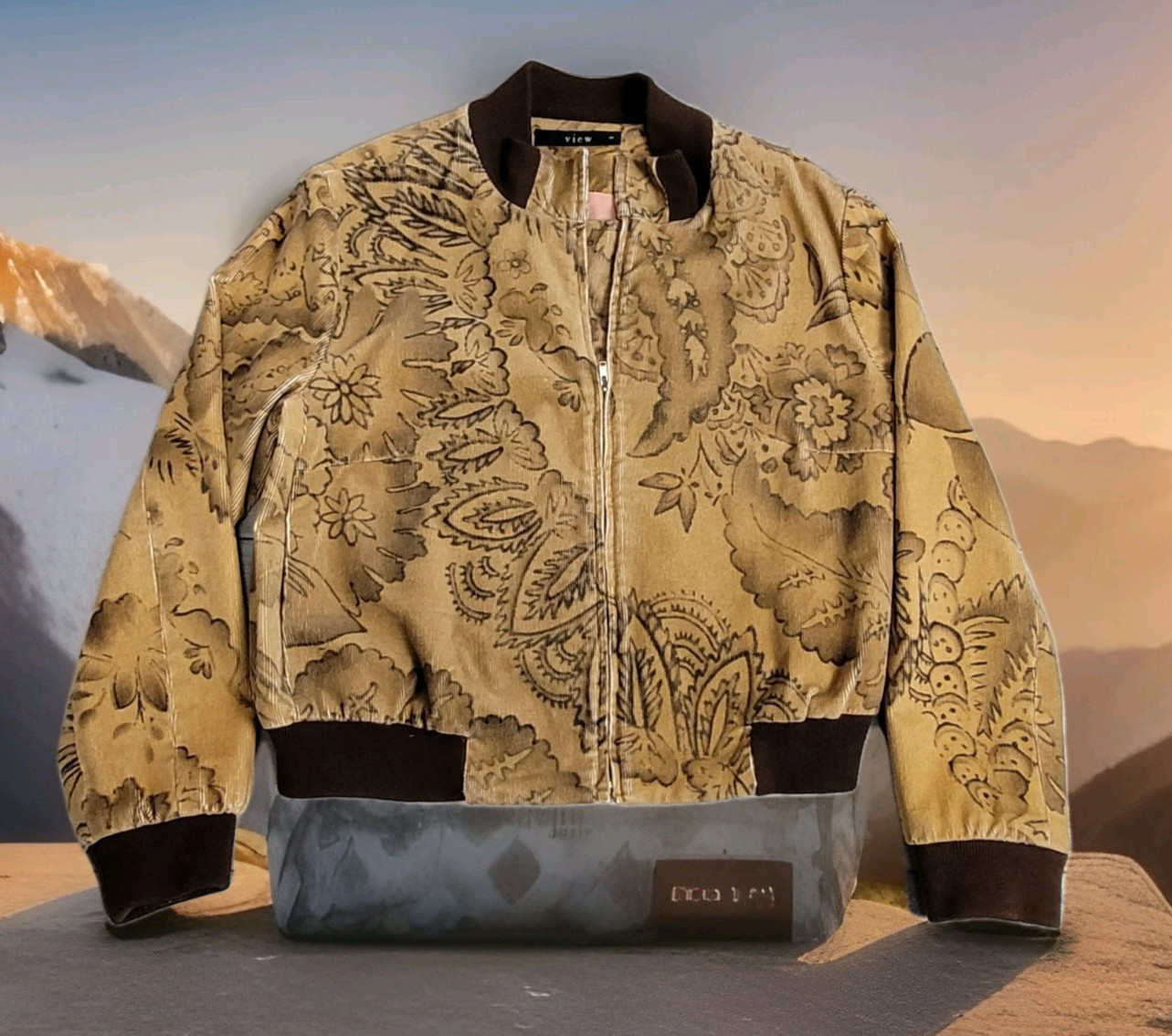 🧥Vintage View Jacket Women’s 8 Brown Floral Corduroy Bomber Full Zip YK2 Boho