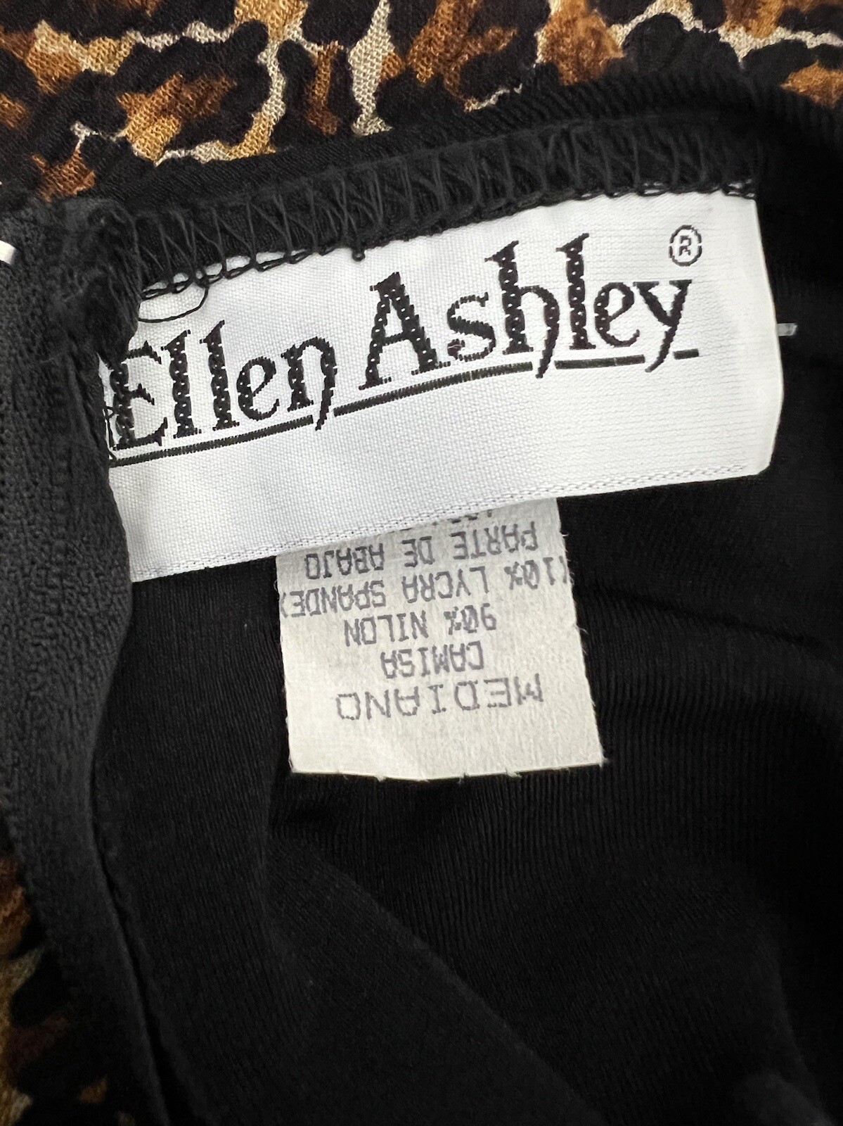 Vintage 80s Ellen Ashley Leopard Print Jumpsuit Wide Leg Disco USA Womens M