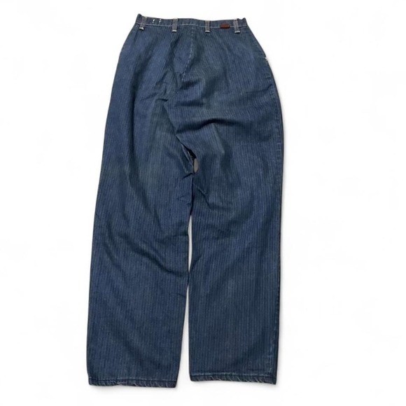 Rustler pinstripe denim riders jeans pleated 70s vintage scovill 13J (25×29)
