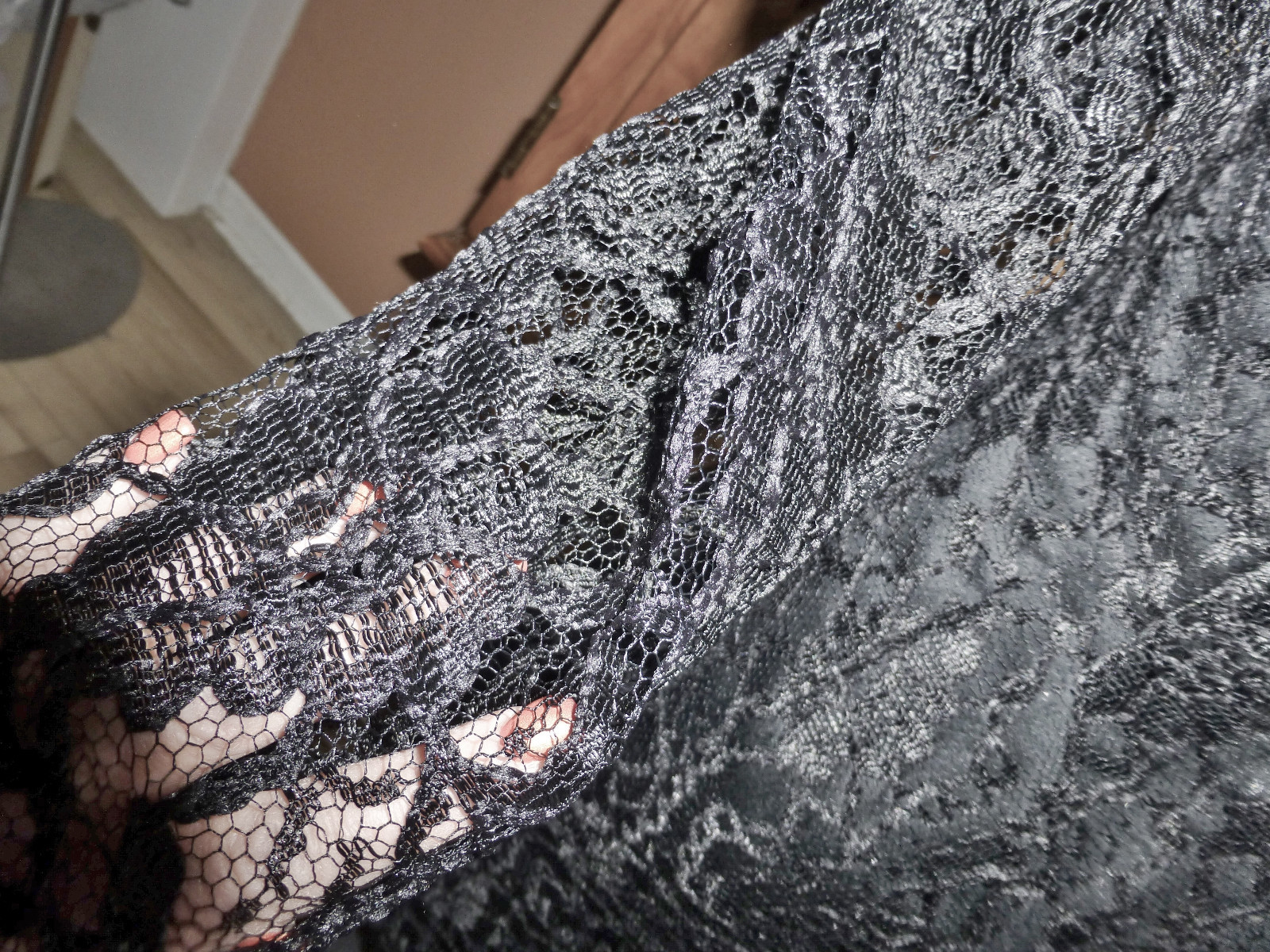 Vtg 80s SHEER Black LACE Illusion Cocktail Retro Goth Party Sheath DRESS sz 6 S