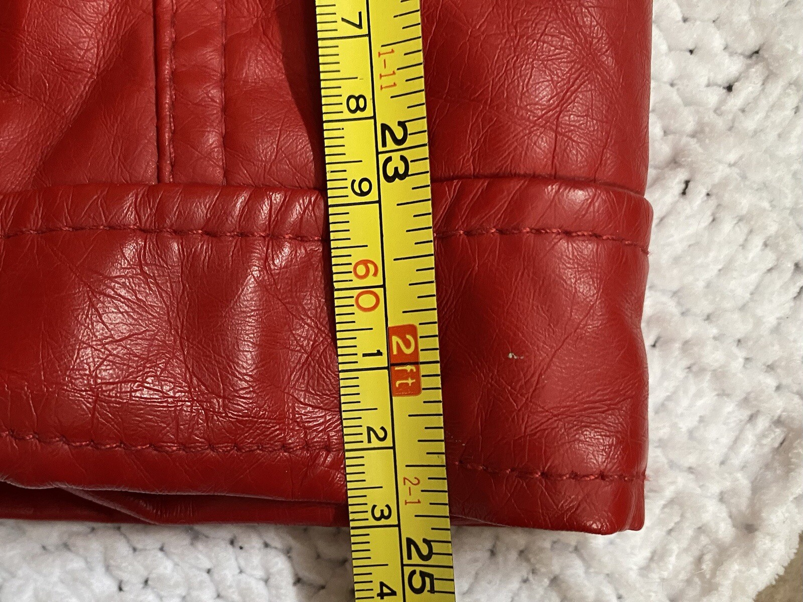 VTG ROUTE 66 Y2K Red Faux Leather PU Biker Retro Moto Jacket Thriller Women M