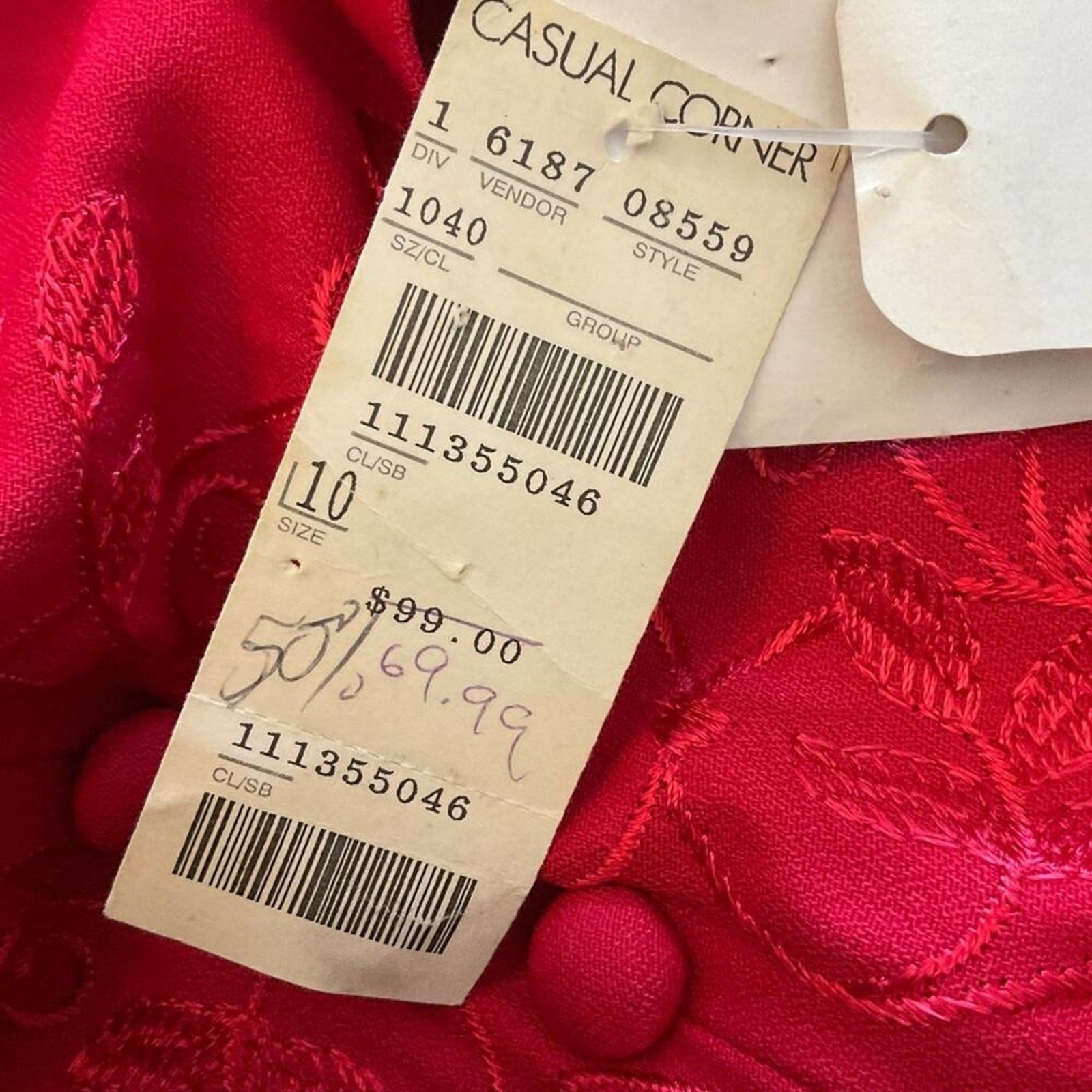 NWT Deadstock Vintage Casual Corner 90’s Red Midi Dress Pretty Woman sz 10