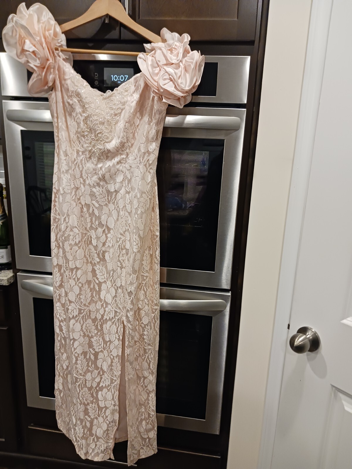 Vintage Michaelangelo Pink Lace Beaded Dress XS-Small