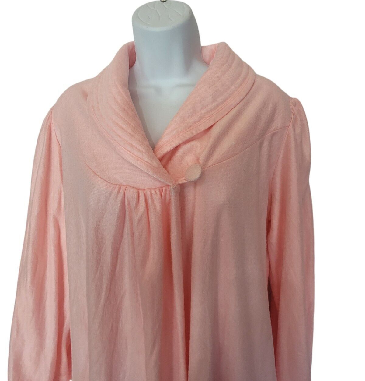 Vandemere House Robe Womens Sz Large Vintage 70s Pink Half Zip Long Sleeve