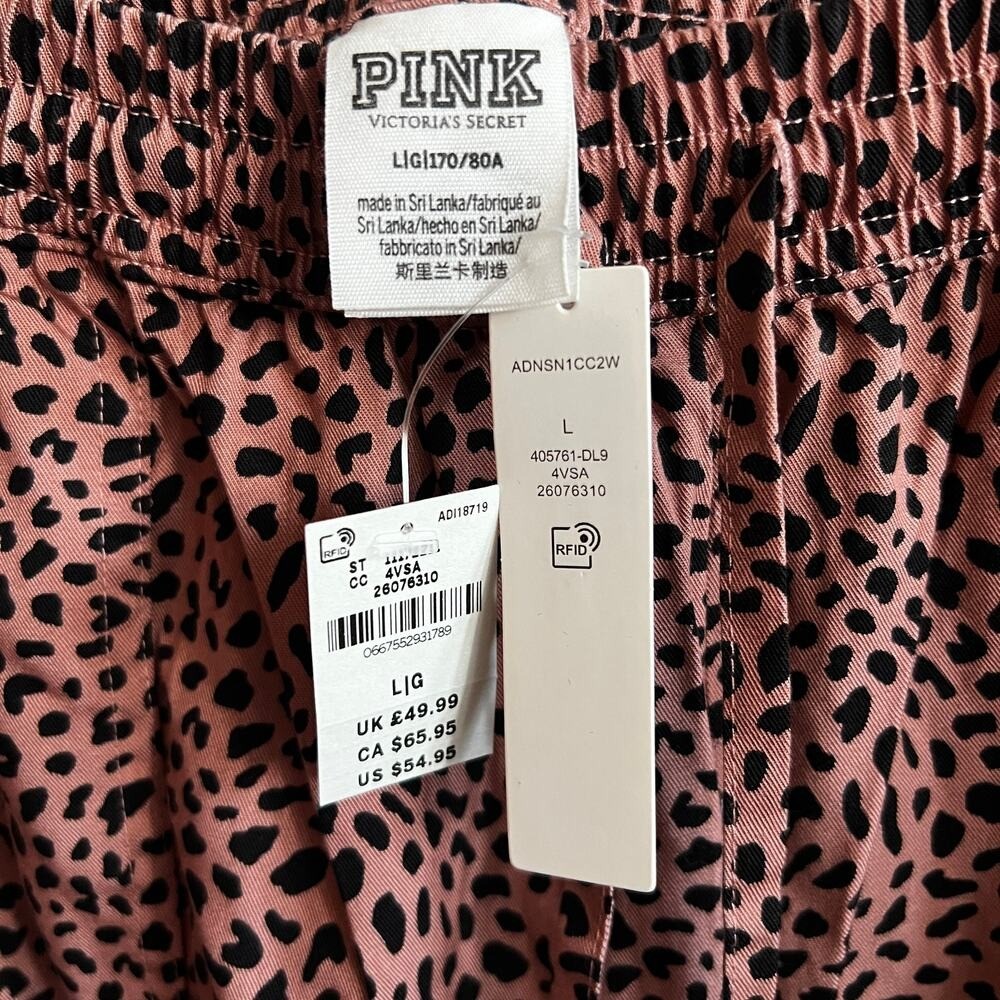 Victoria’s Secret PINK Joggers Women’s Large Leopard Print Lounge Y2K Coquette