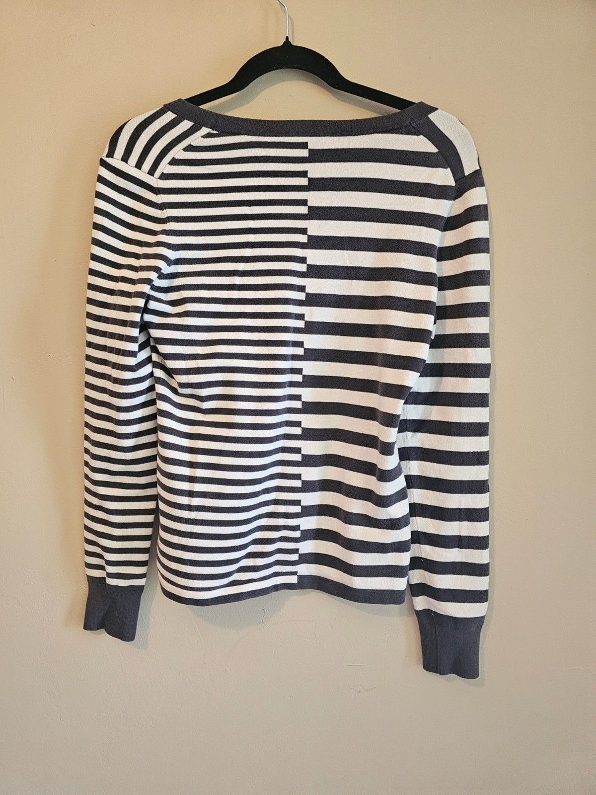 VTG WORTH Silk Blend Stretch Knit Top gray striped size M