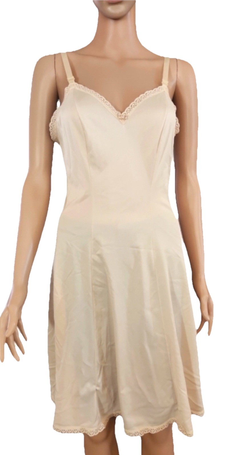 Vintage Sears The Doesn’t Slip Average Length Slip Dress 34 Nylon Retro 70’s 60’