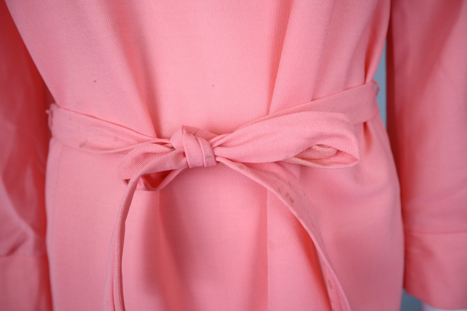 Vintage 1970s 70s Women’s Coral Orange Pink Dress with Belt – Size S
