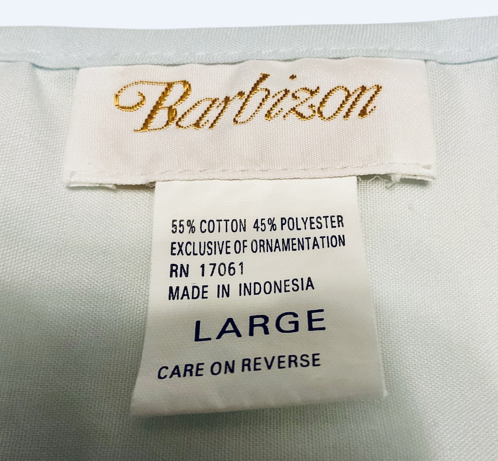 Vintage BARBIZON L Blue Lace Embroidered Satin Bow Pearl Button Pockets Robe