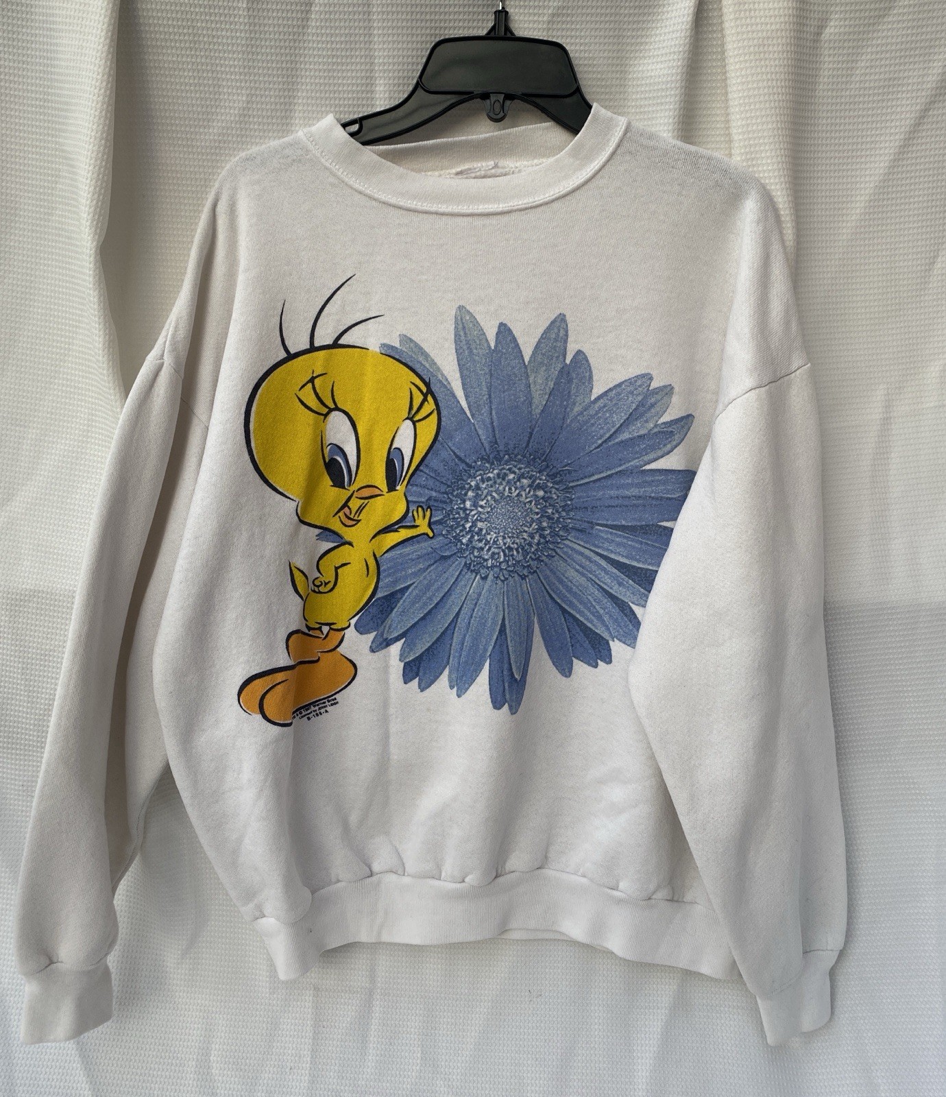 Y2K Tweety Bird Sweatshirt Blue Flower Vintage 1997 Good Condition