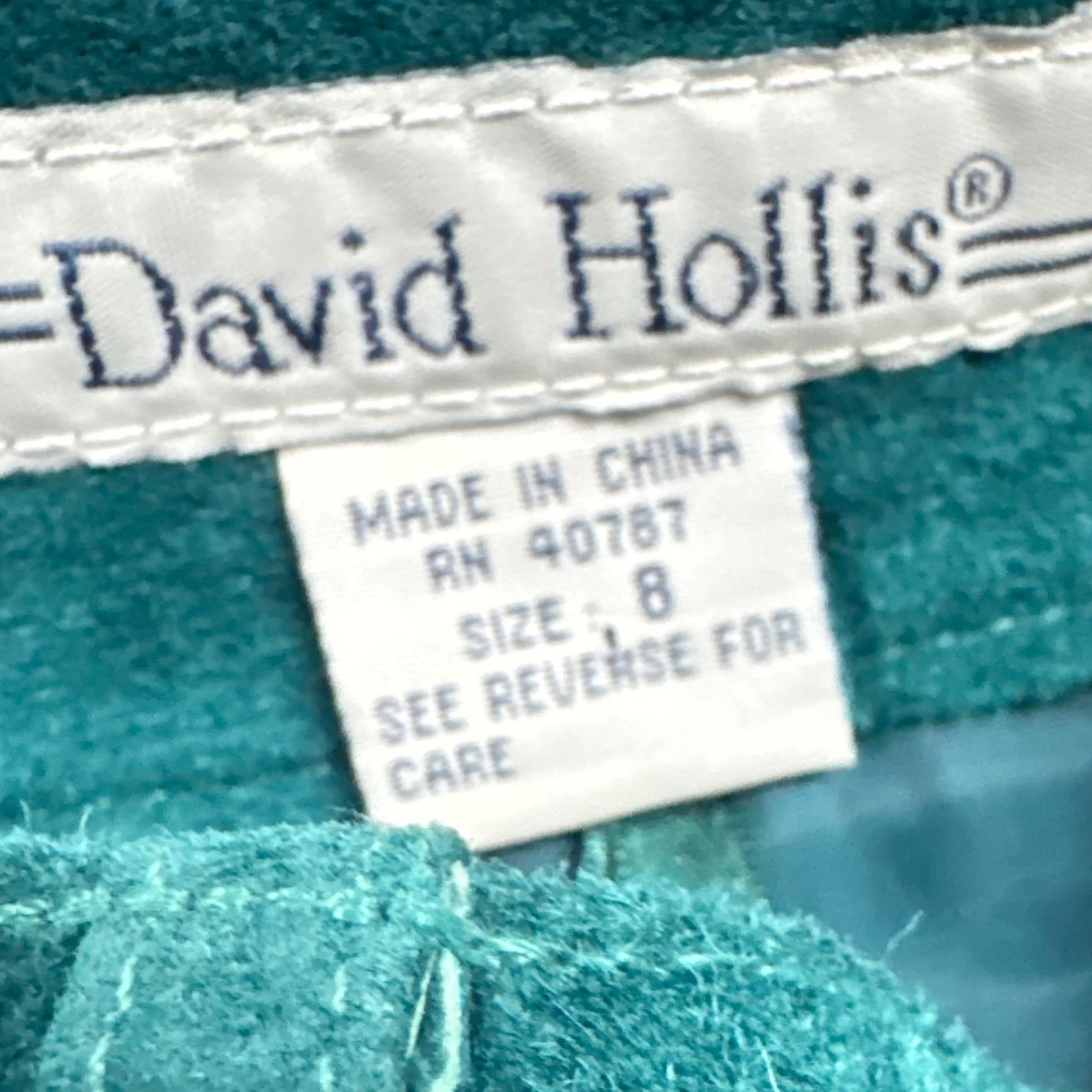 David Hollis VTG Teal Green Suede Leather High Waisted Shorts S/XS Retro Classic