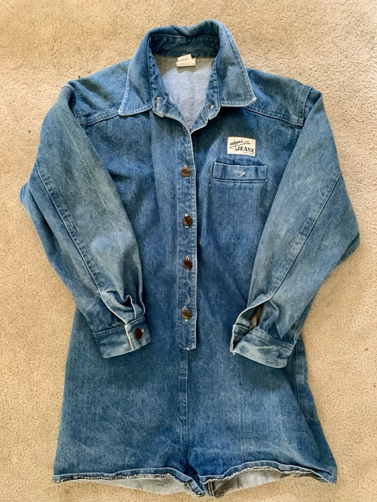 Vintage 80s Ujena Denim Romper Playsuit
