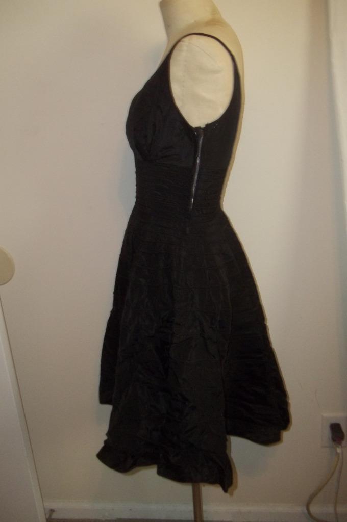 Vintage Black Double Spaghetti Strap Swing Dress S