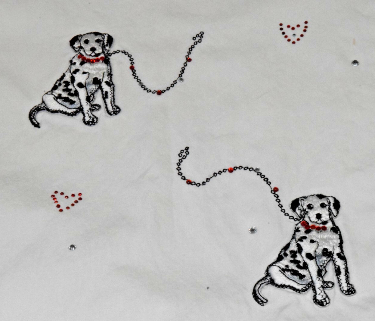 Vintage Bobbie Brooks Shirt Size S 90s Dalmatians Hearts Bedazzled Soft Cotton