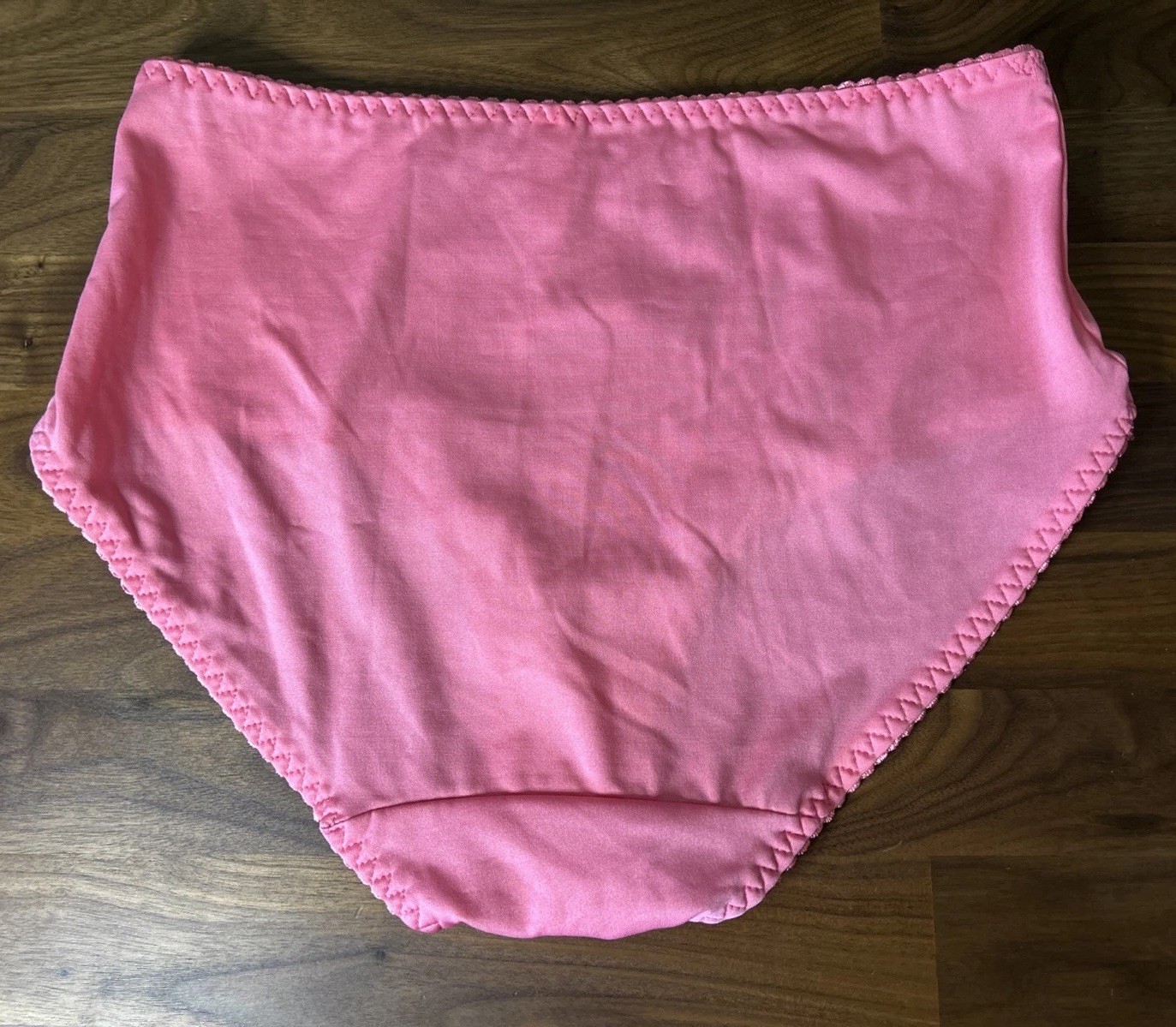 Vtg Body Form Bodyform Pink Panties Sz L Shiny Satin Second Skin Lace Overlay