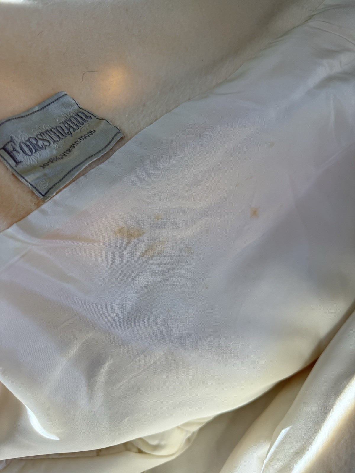 Vintage Hildon’s Hotel Schroeder Minneapolis Wool Coat Mink Fur Collar 50s Cream