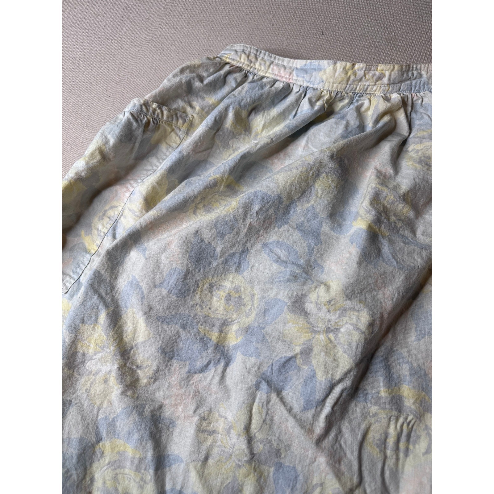 Vintage 80s/90s College Town Floral Midi Skirt Cottagecore Prairie Pocket XS