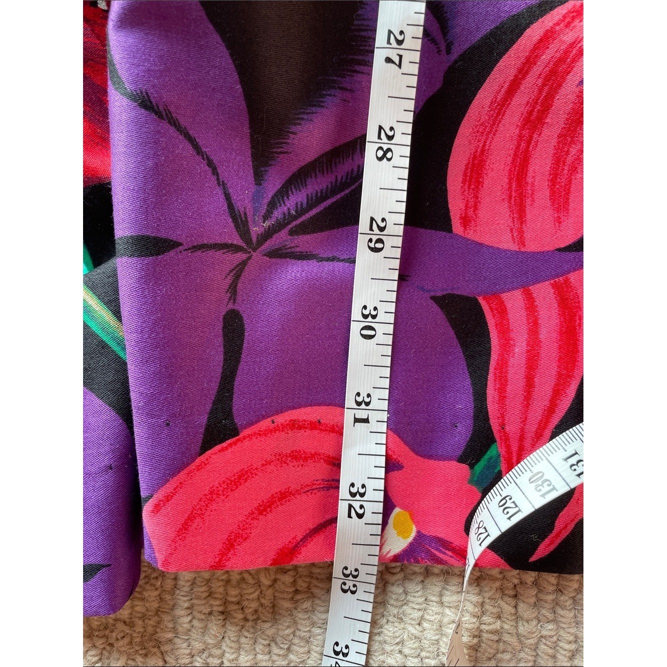 Vintage Tweedsbury Bold Floral Midi Skirt Black Multi Side Pockets Size 8