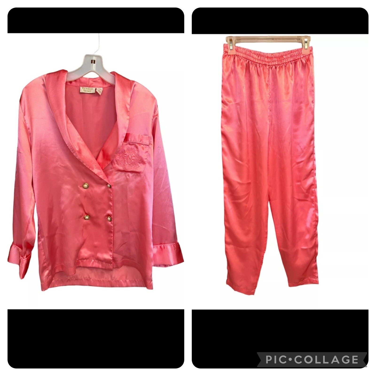 Vintage 90’s Victoria’s Secret Size P Pink Sleepwear Set Gold Tag READ DESC