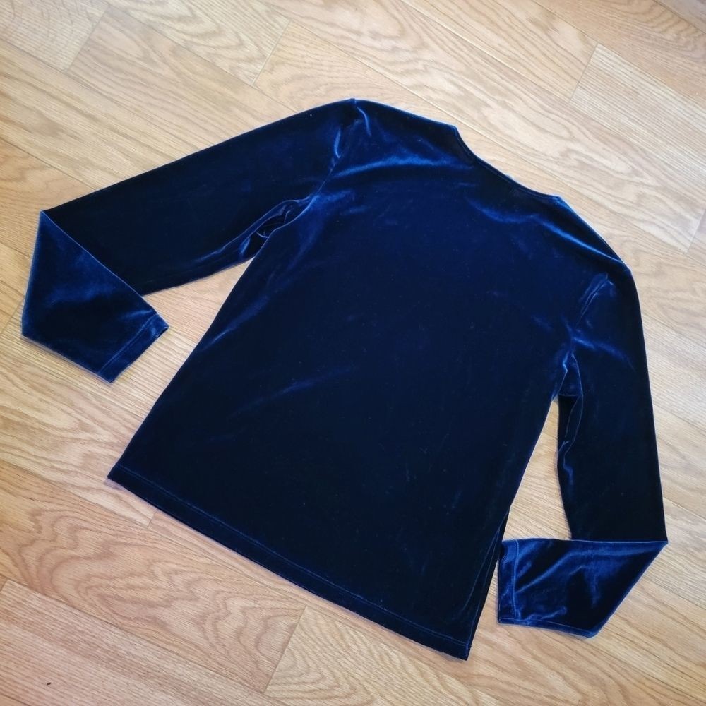 90’s Vintage Crushed Velvet Long Sleeve Blouse