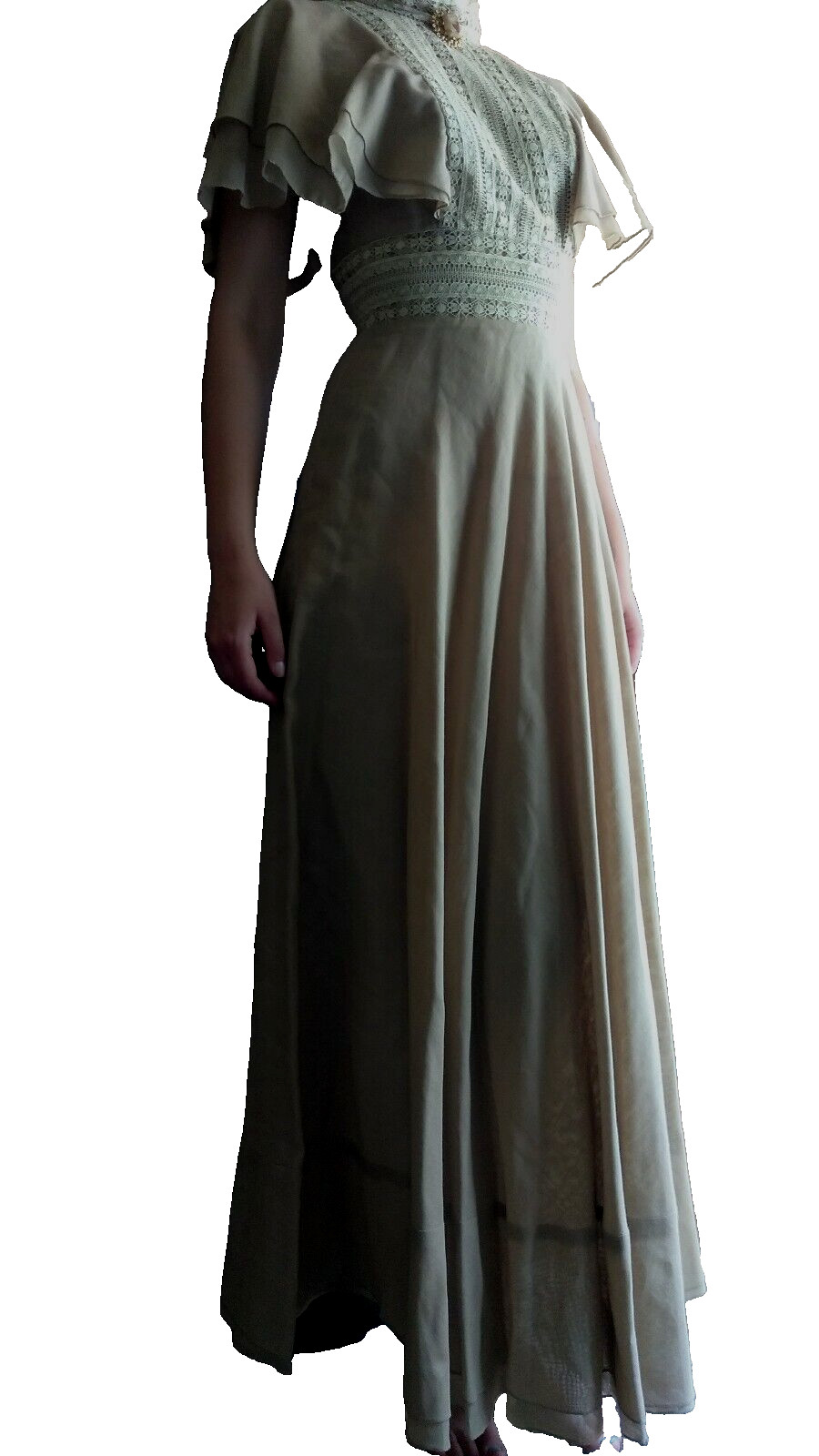70s Victorian Style Dress xs Prairie Boho Hippie Butterfly Sleeves CALDERON