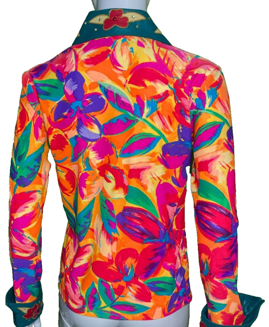 NEW 1849 Authentic Ranchwear Small Lightweight Zip Show Jacket Floral Colorful