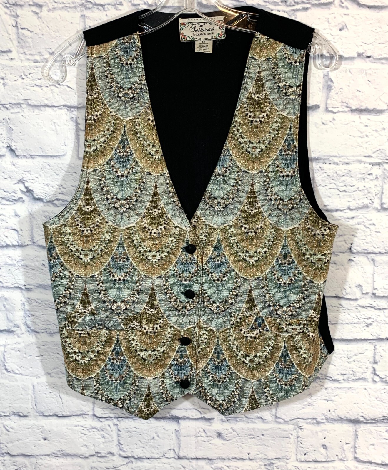 Vtg Sophisticates By Jonathan Martin Women’s Medium Vest Shimmer 80’s Embroidery