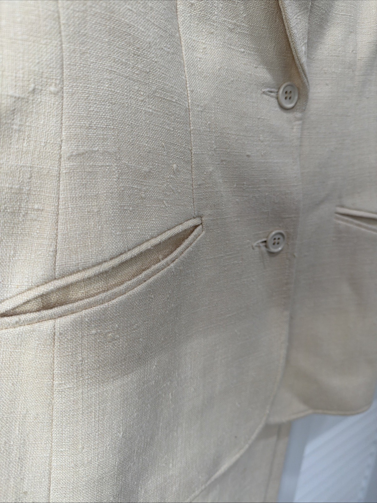 VTG Don Sayres 100% Silk High-Waisted Wide-Leg Tailored Pant Suit Sz 12 Tall