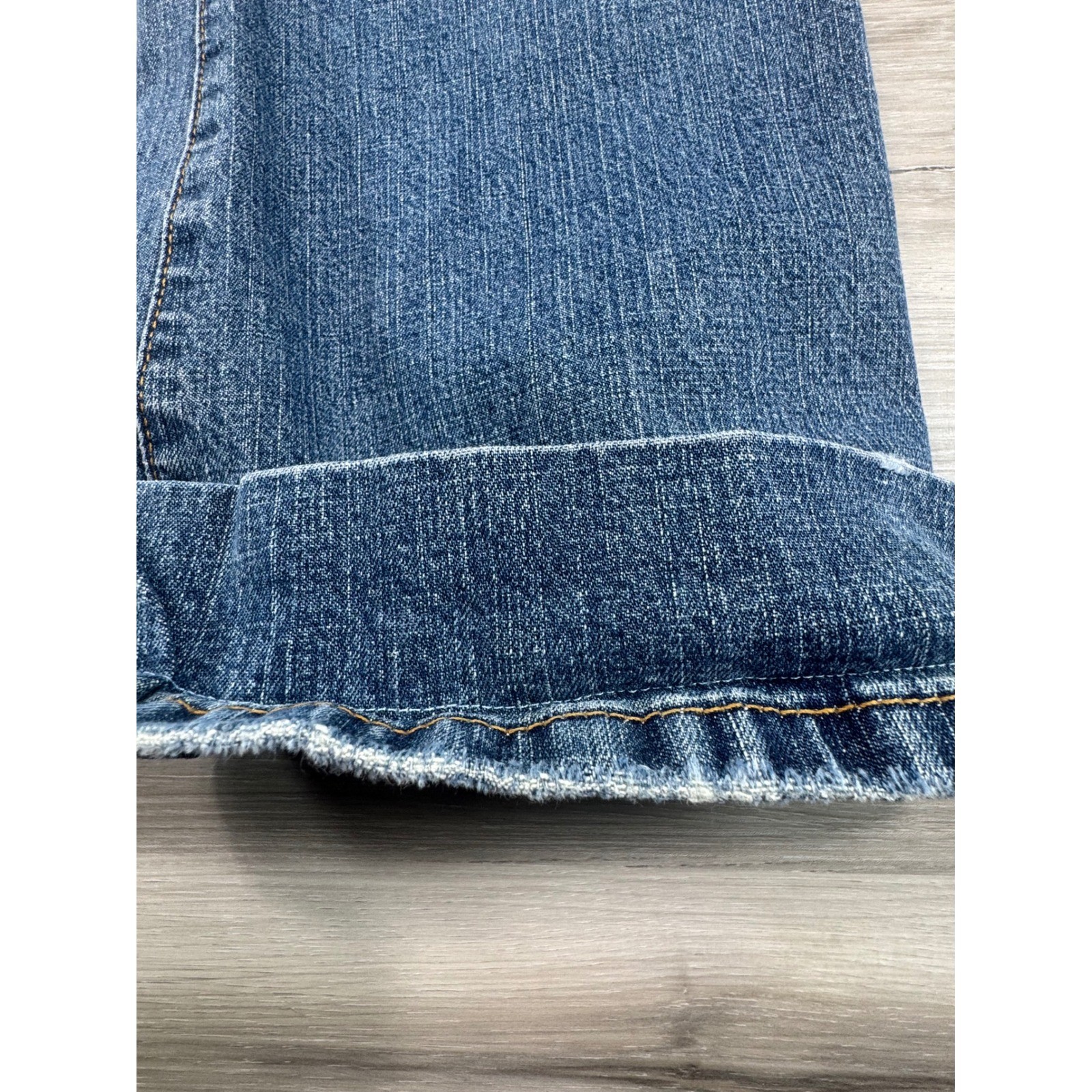 2000s Y2K SO Flare Jeans Low Rise Embroidered Pockets Size 11 pants are hemmed
