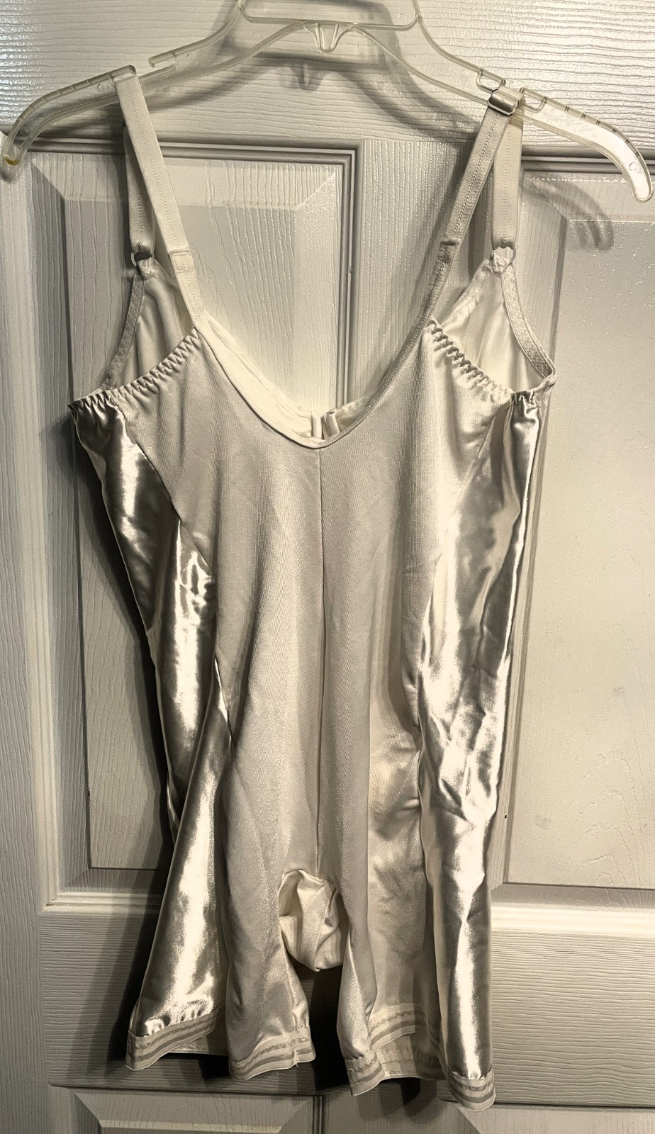 Vtg Body Reformer Smoothie Shapewear Bodysuit Corselette Girdle 38C White Shaper