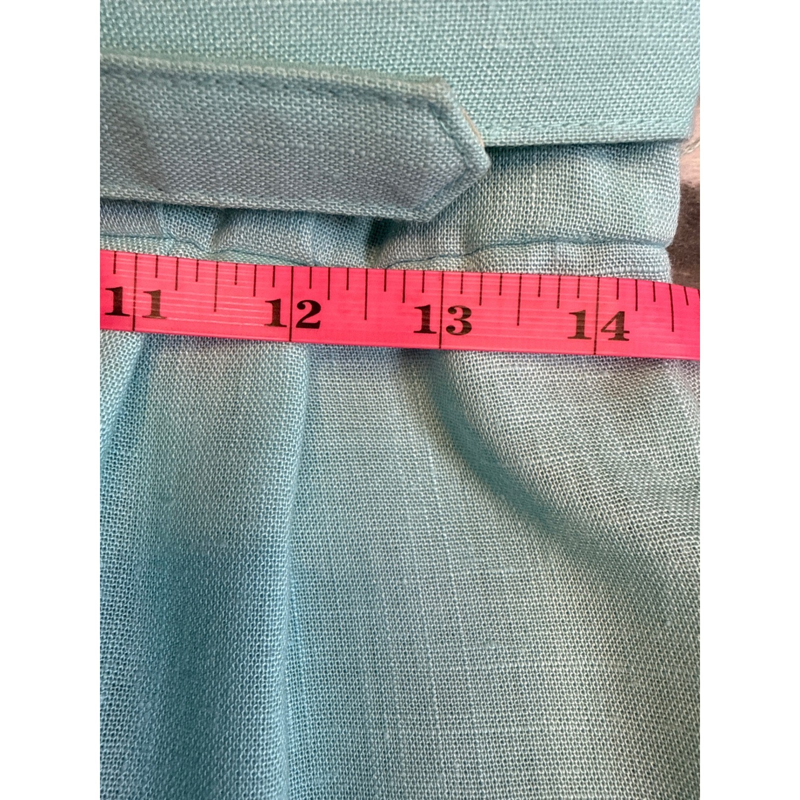 Caron Chicago EUC Vintage 60s Aqua Linen Mad Men Wiggle Dress Belted Sheath USA