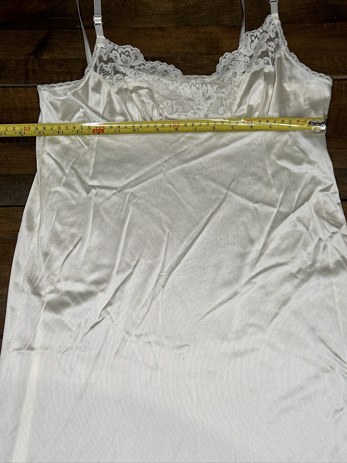Vassarette Slip Dress Womens Size 34 Approx S White Ivory Full Slip Lace Detail