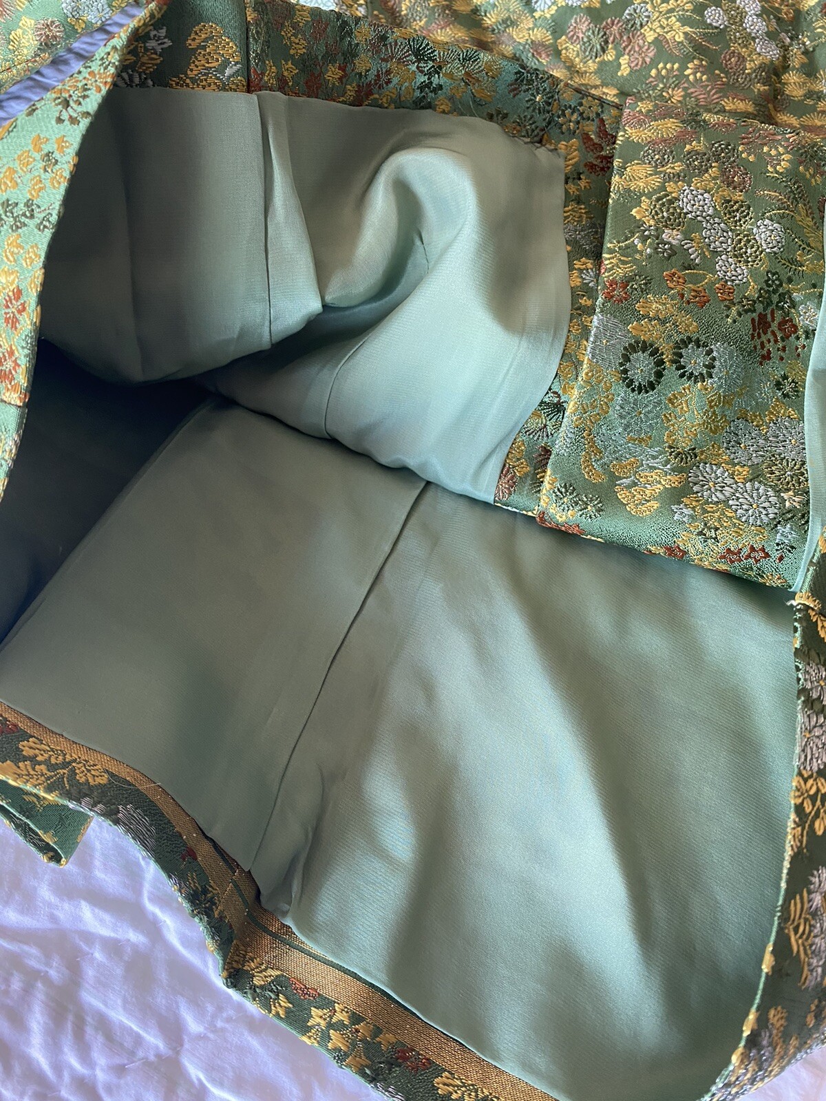 Vintage 1960’s Hand Tailored 2 Pc. Asian Brocade Neru Collar Suit